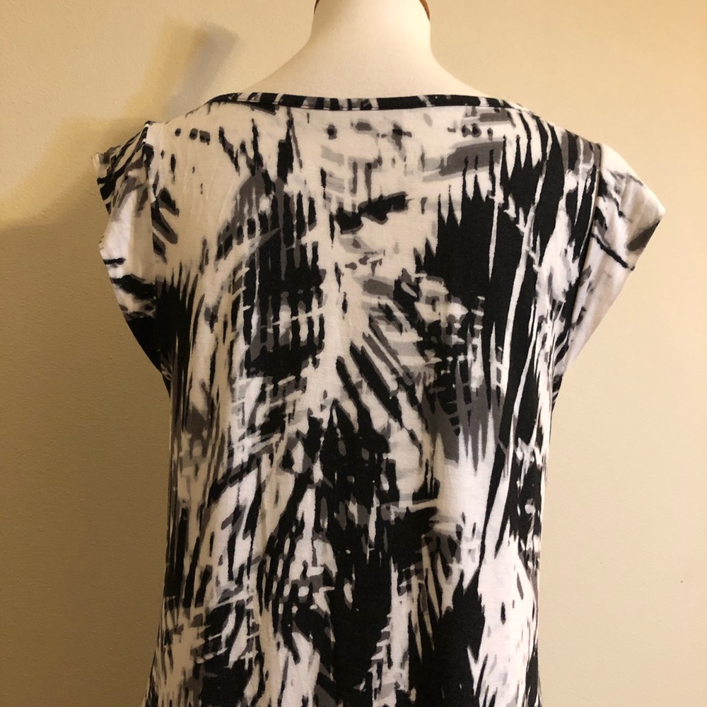 Apt. 9 Soft Abstract Print Black White Grey Dress - Picture 8 of 11
